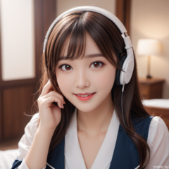 デジタルと美の融合、ゲーミングPCで没頭する美しい日本の女性