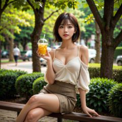 デジタルと美の融合、ゲーミングPCで没頭する美しい日本の女性