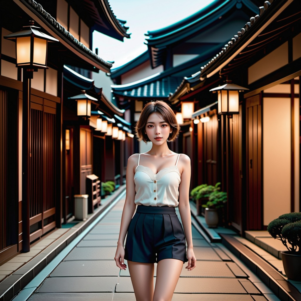 京都の魅惑―Stable Diffusion XL（SDXL）が描く、京都旅行美女たちのしっとりとした美しさ