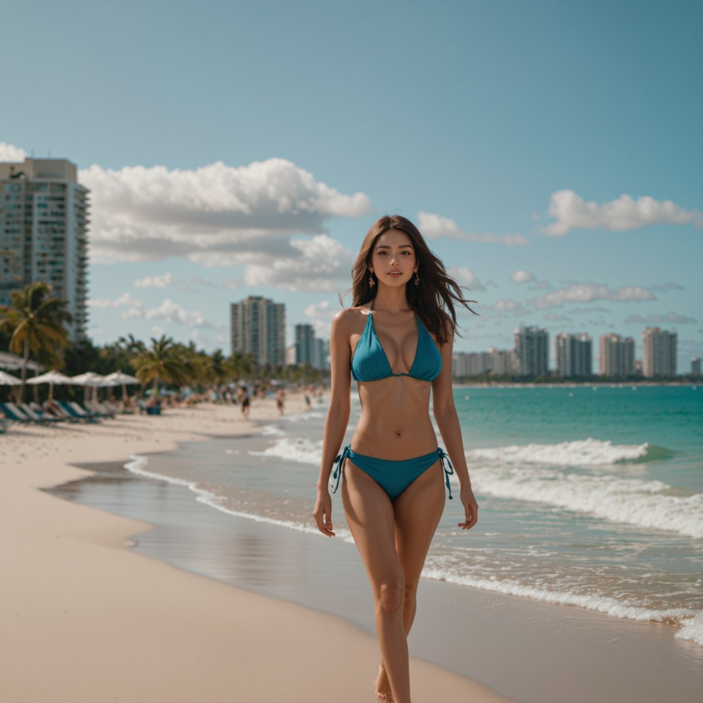 トロピカル・ヒート―Stable Diffusion XL（SDXL）が描く、真夏のマイアミビーチで輝く水着美女たち