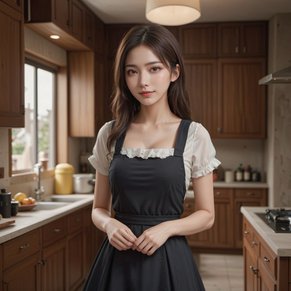 キュリナリー・グレース―Stable Diffusion XL（SDXL）が描く、キッチンでエプロン姿の美女たちが織り成す料理の美
