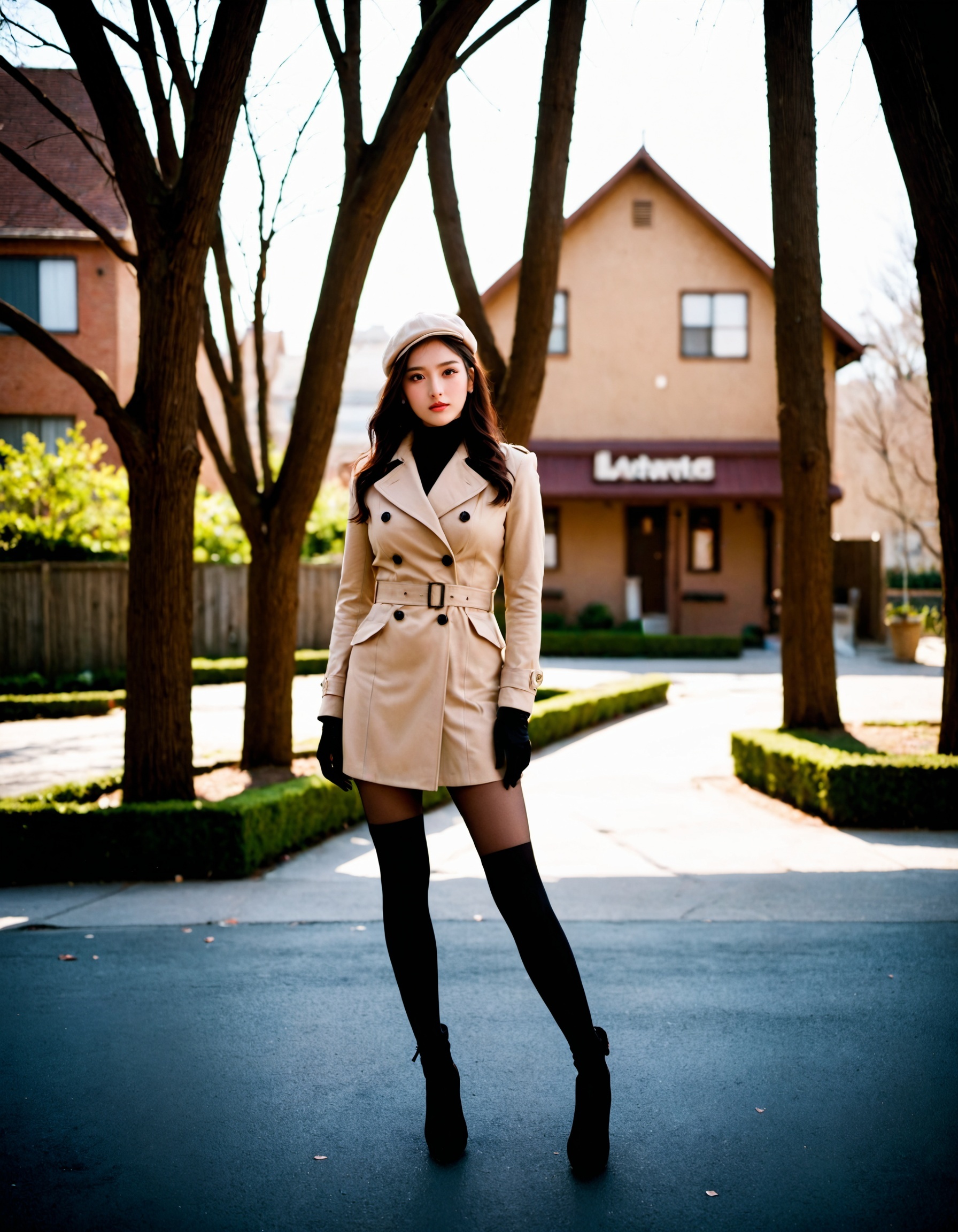 455 洗練されたトレンチコートで秋の街を歩くスタイル。 | キカイノキレイ