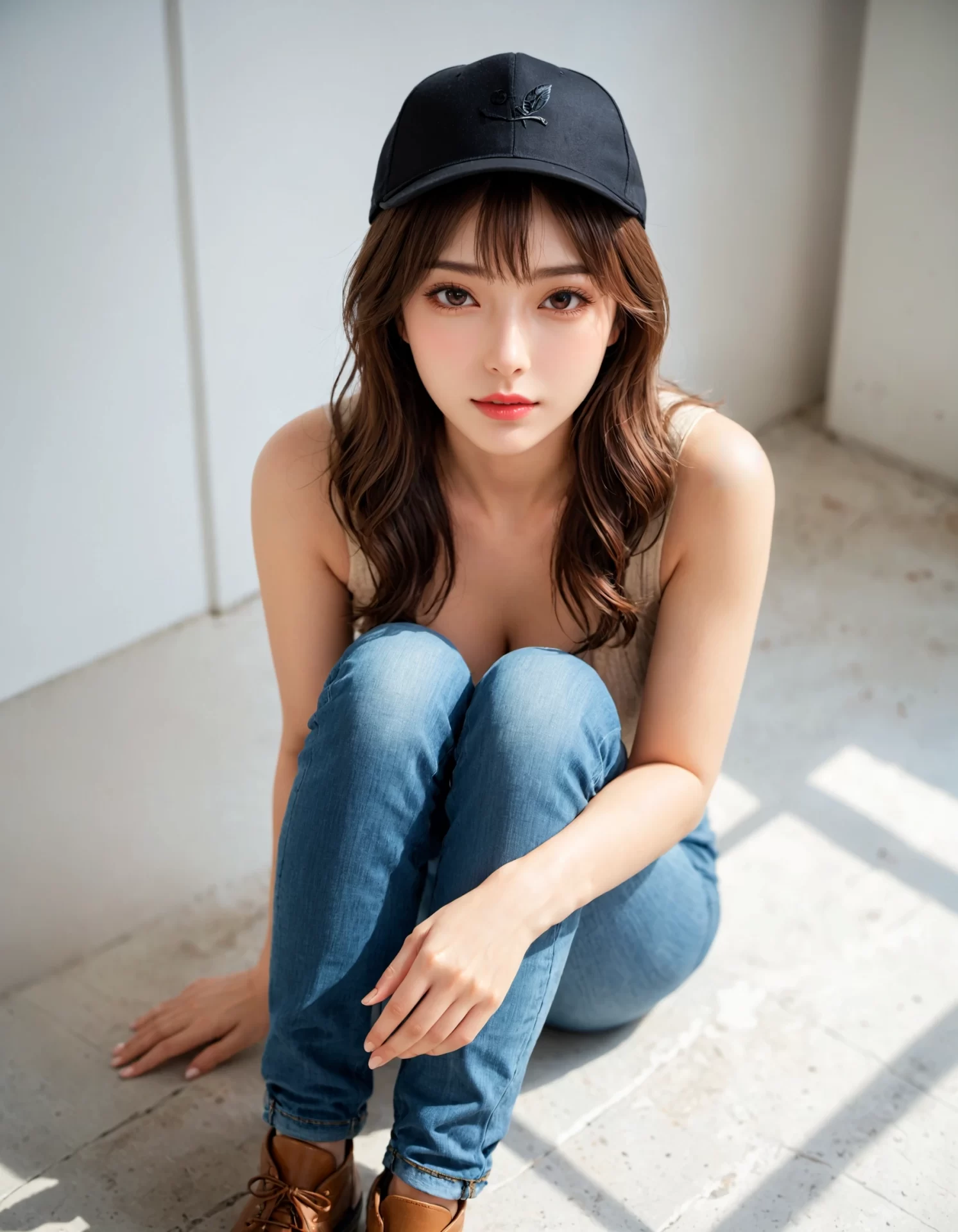 615 キャップ女子は正義！AI美女のカジュアルコーデ | キカイノキレイ