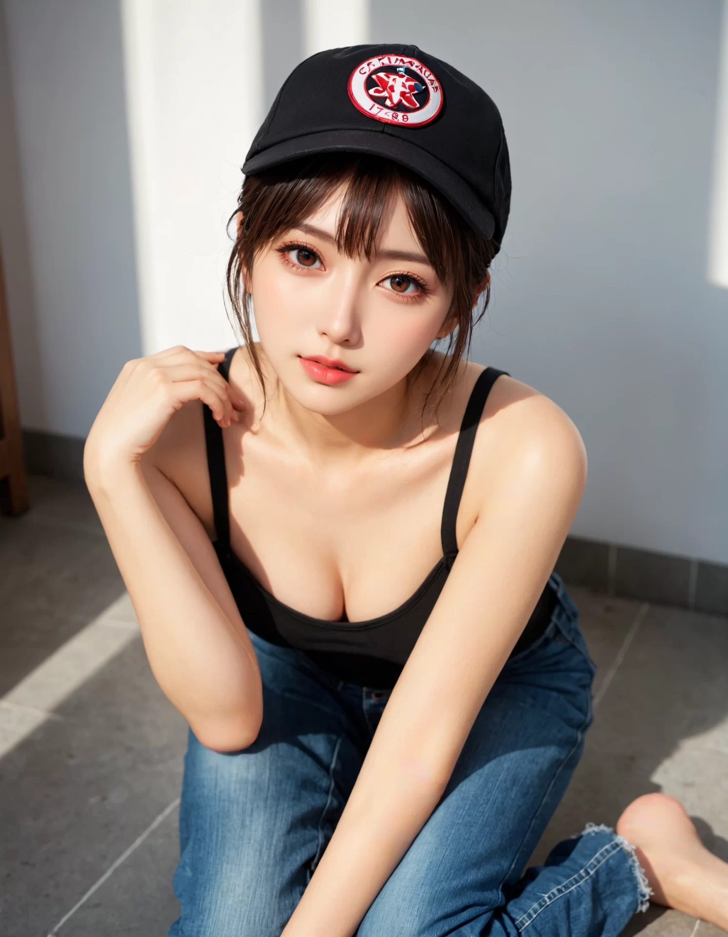 615 キャップ女子は正義！AI美女のカジュアルコーデ | キカイノキレイ