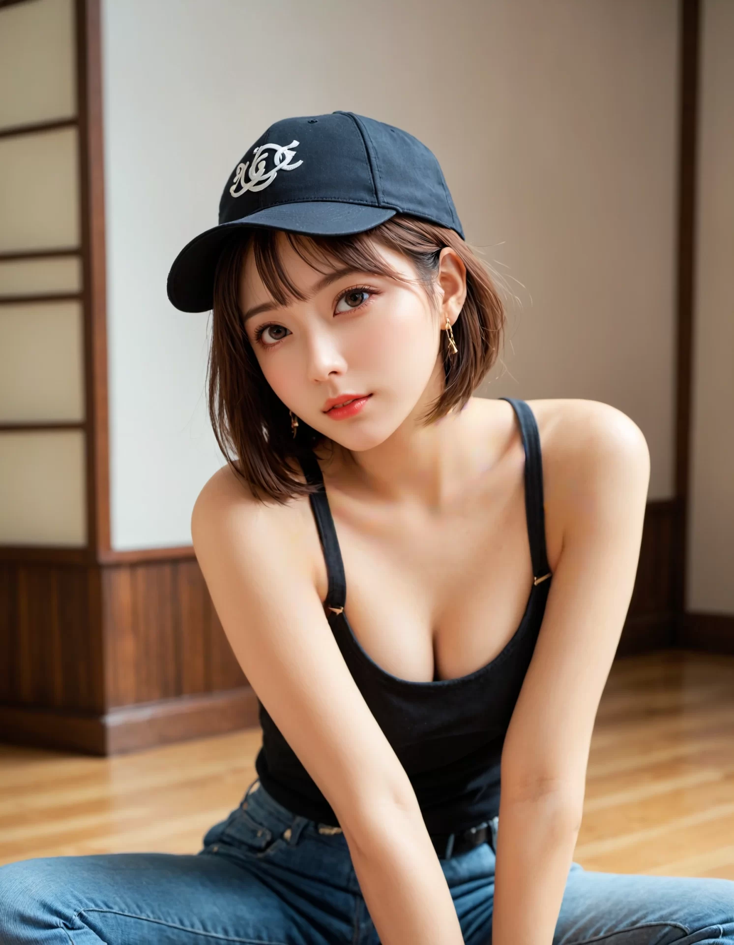 615 キャップ女子は正義！AI美女のカジュアルコーデ | キカイノキレイ