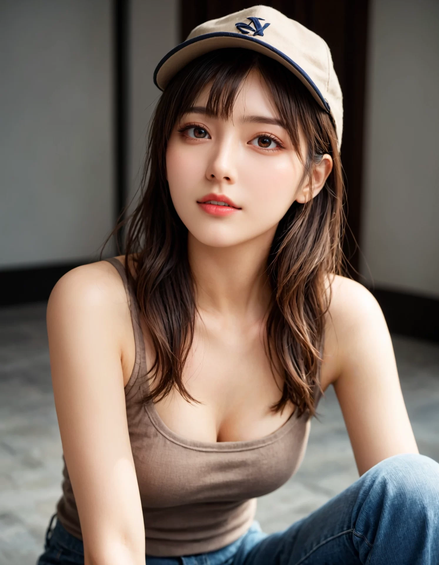 615 キャップ女子は正義！AI美女のカジュアルコーデ | キカイノキレイ