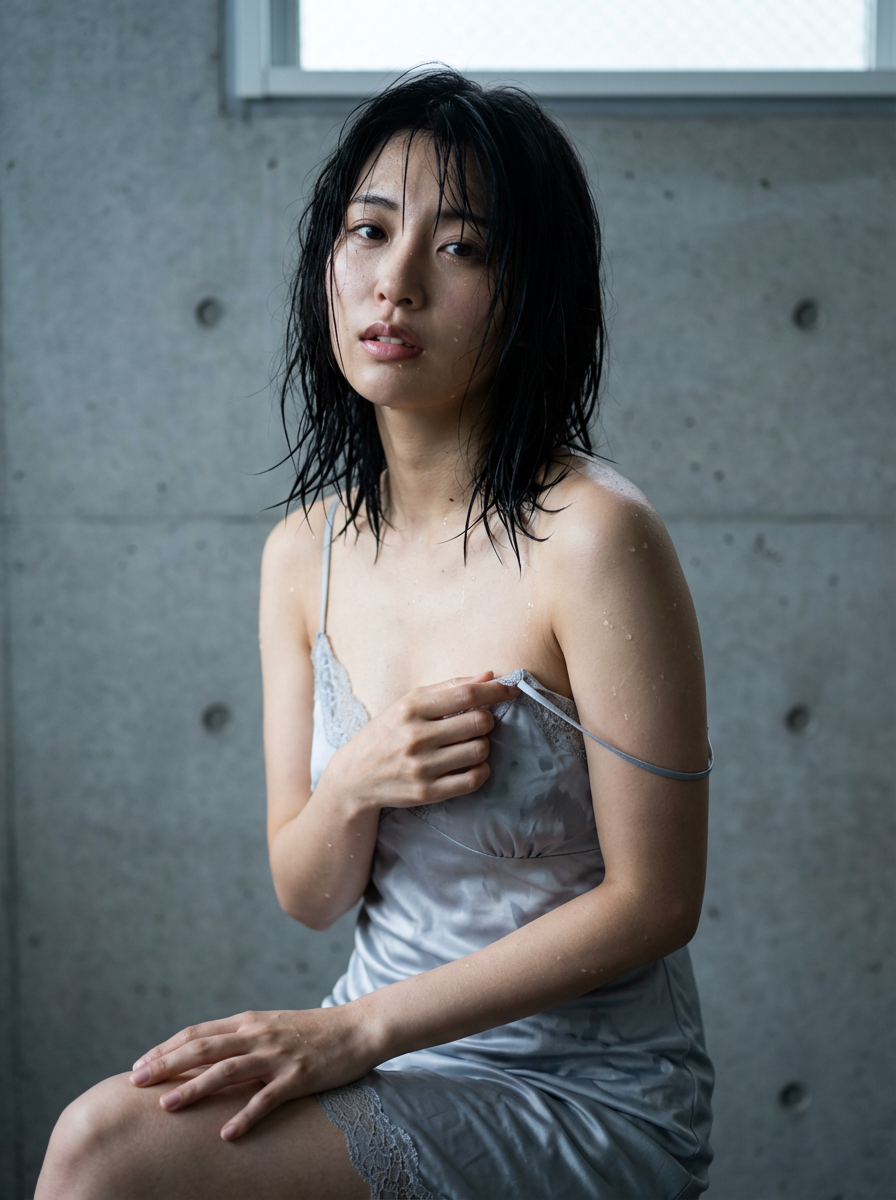 759 濡れ髪×視線にドキッ。雨上がりのような透明感AI美女