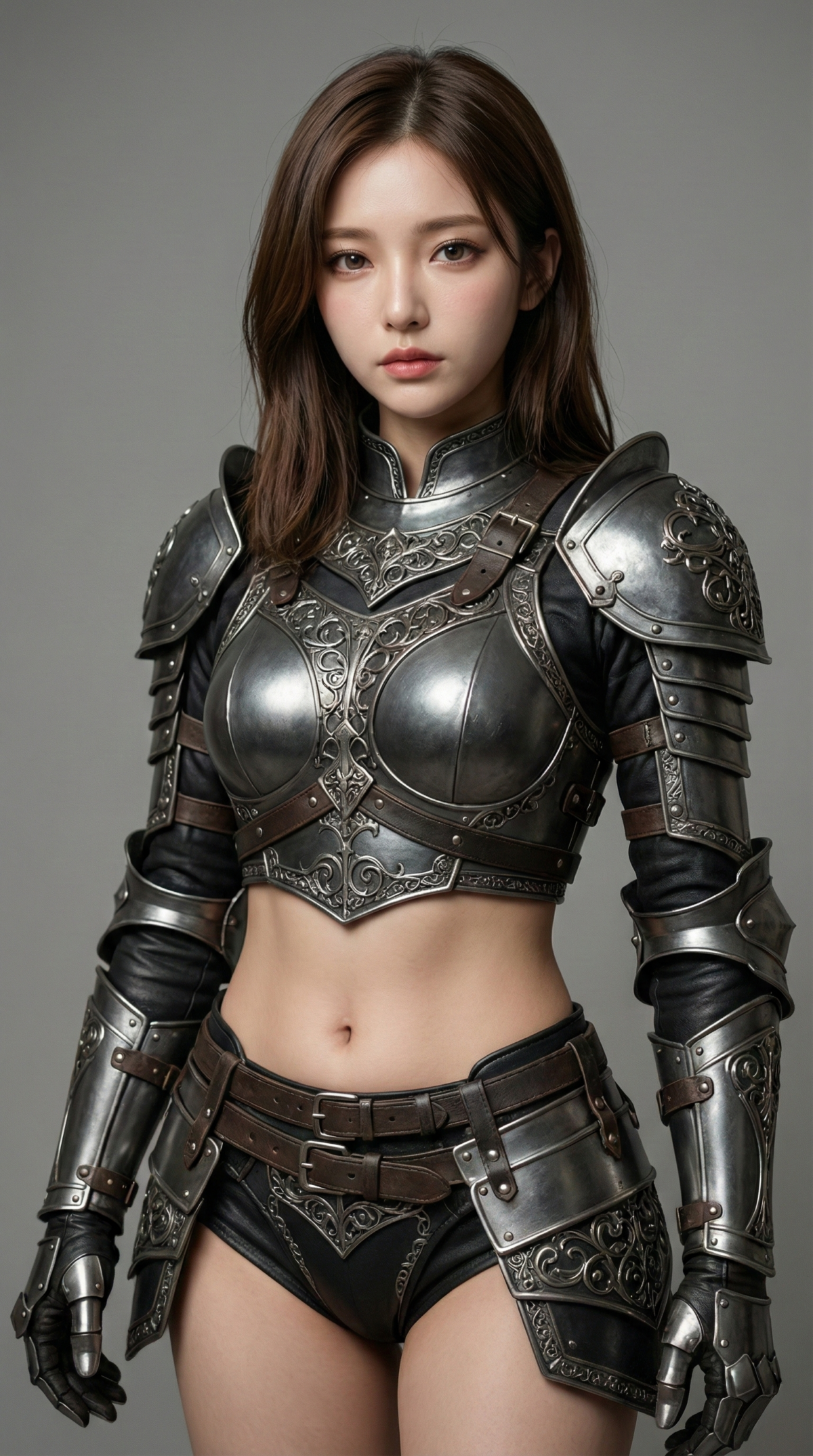 重厚な甲冑を纏った女性戦士