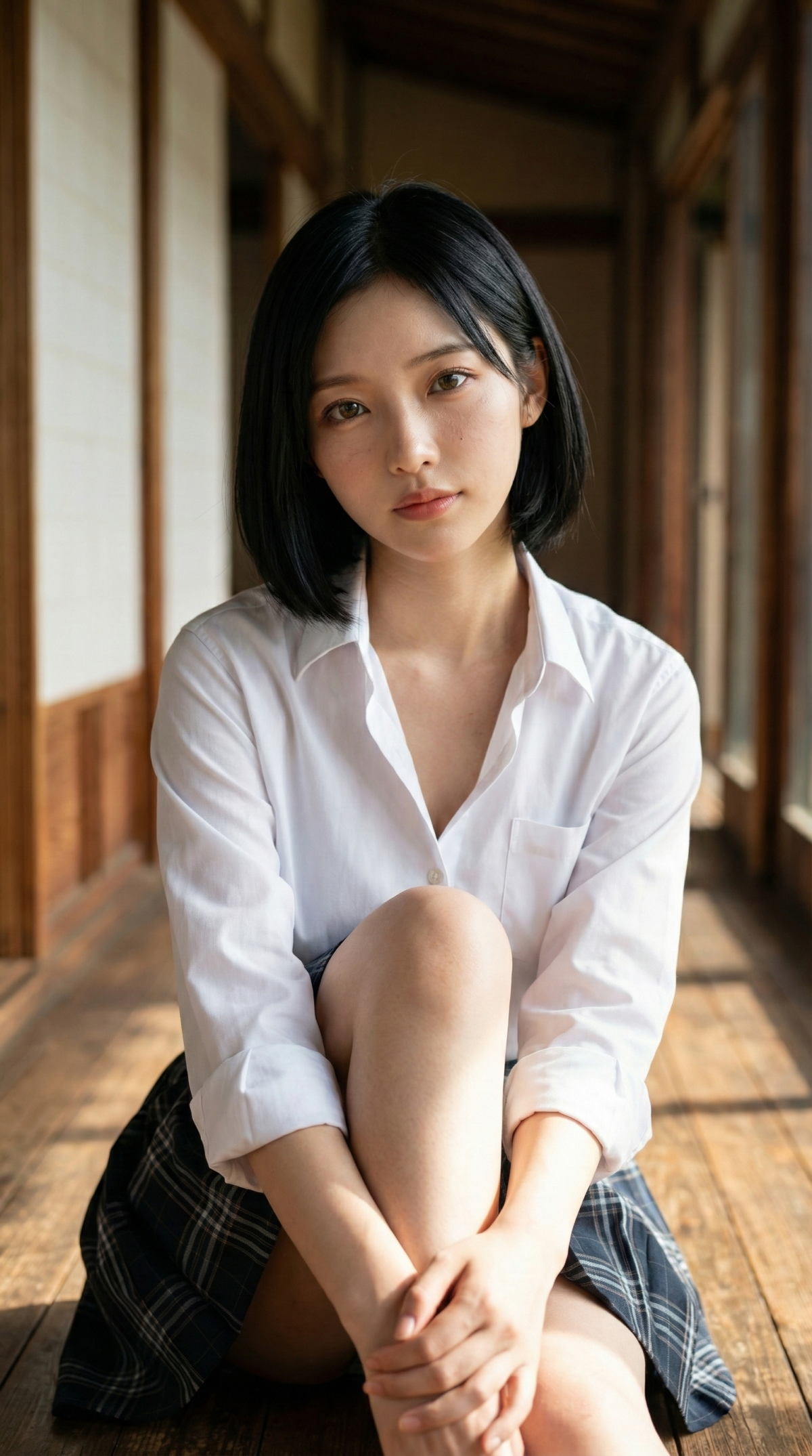 765 陽だまりの彼女。白シャツ×チェック柄スカートの透明感が最高すぎる